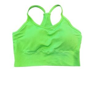 Zyia Large Vibrant Green Sports Bra top padded workout large gym crop top